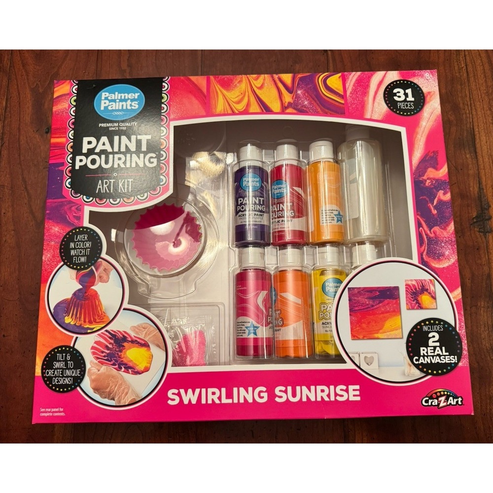 Pouring Swirling Sunrise Paint Set Palmer Paints NIB